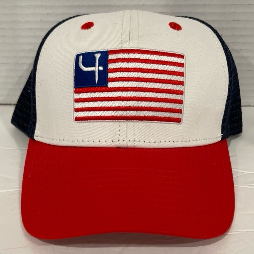 New USA Short Par 4 Truckers SnapBack Hat Cap